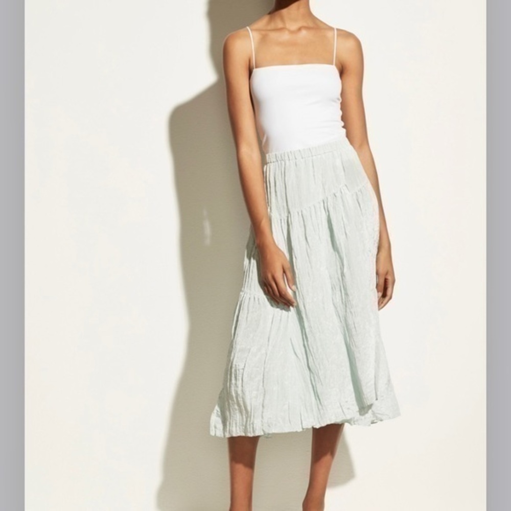 Vince Tiered Asymmetric Skirt in Mint Size M